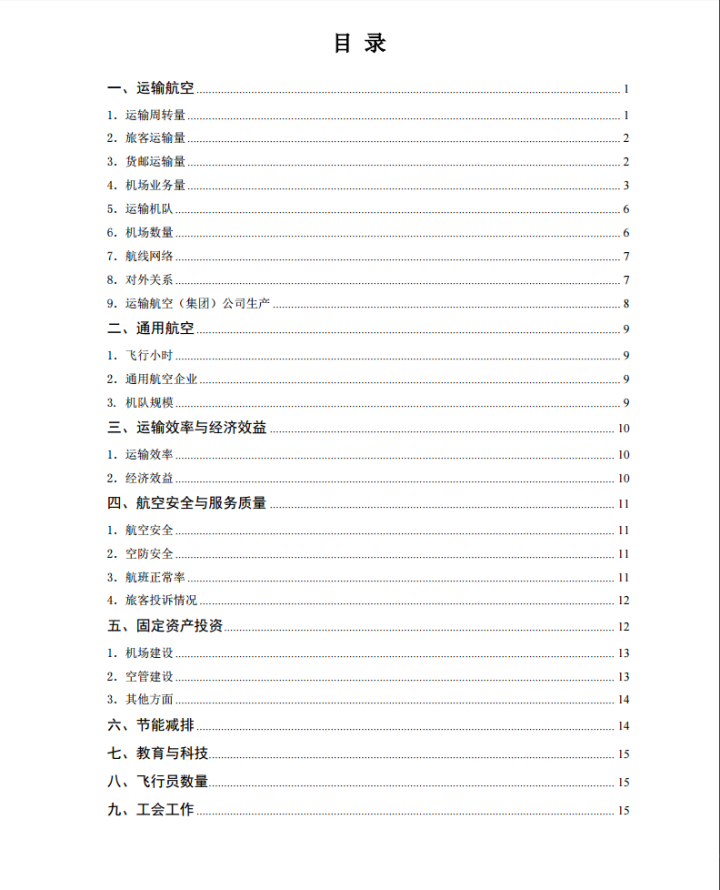 《2015年民航行业发展统计公报》