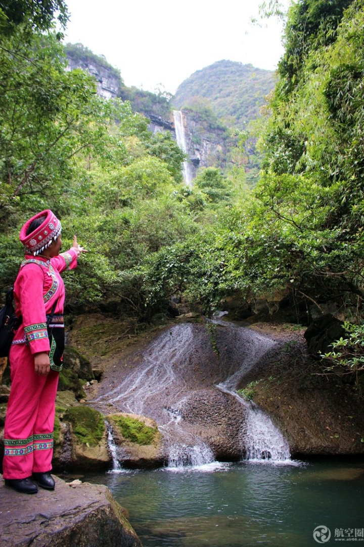 广西环江牛角寨瀑布群景区 冬日别有风情